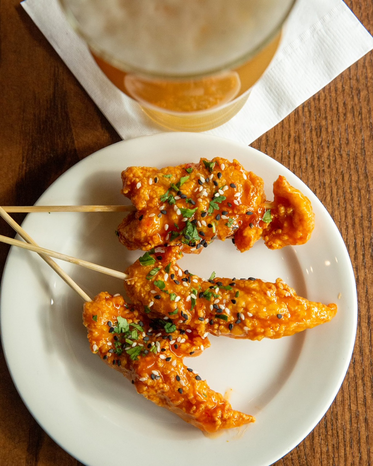 General Tso Chicken Skewers for Burtons happy hour
