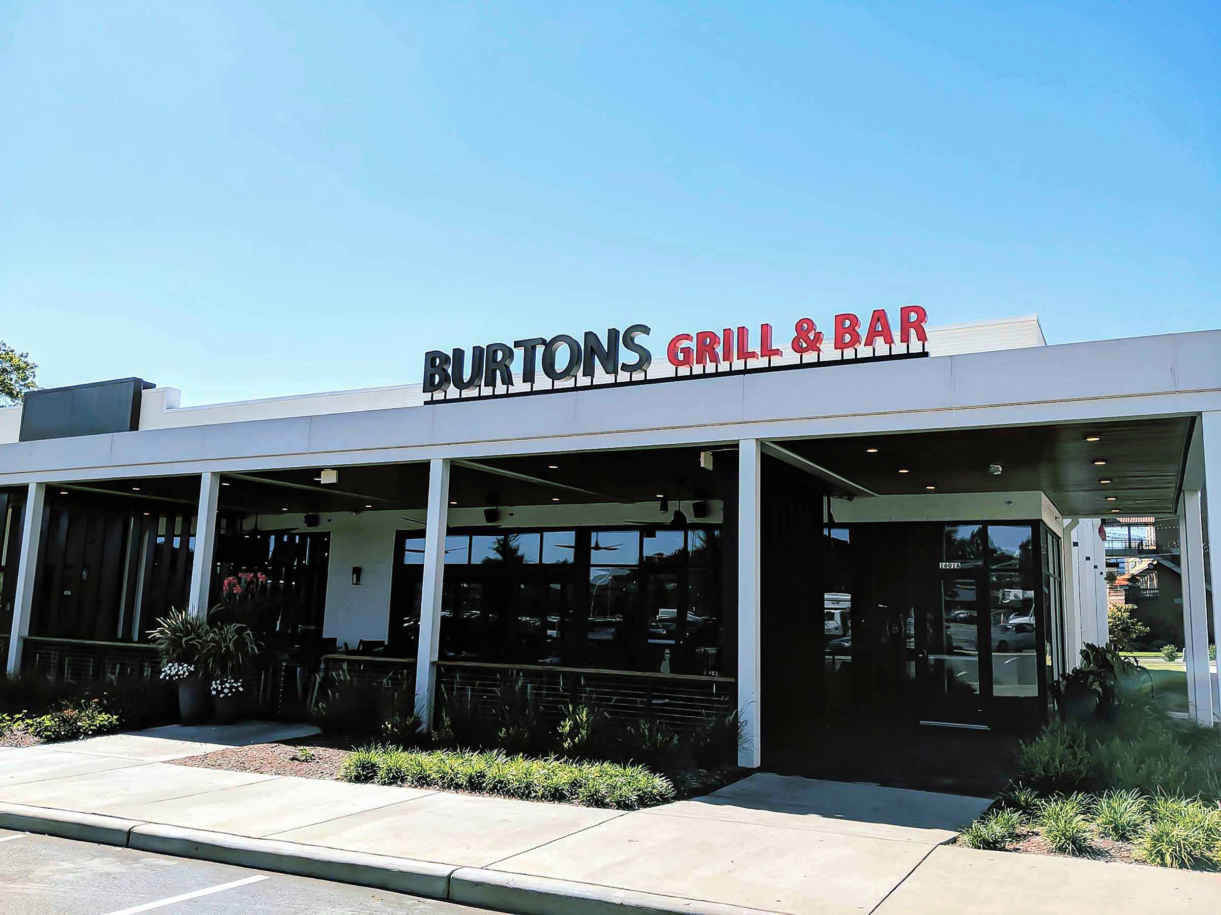 Outside shot of the Charlotte Park Road Burtons location